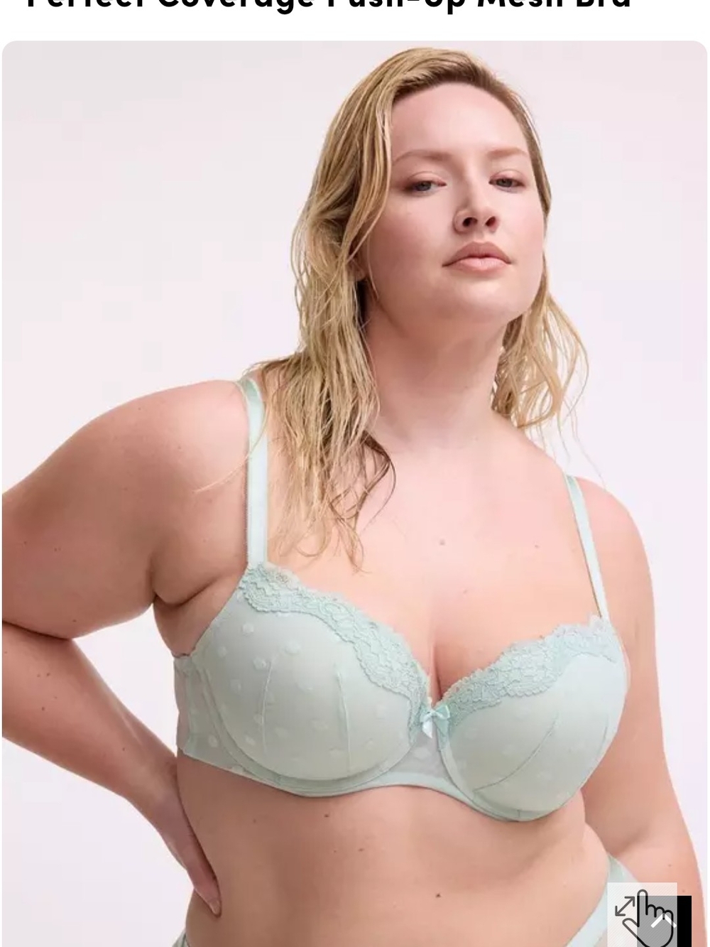 Everyday Lace-Trim Push-Up Bra in Pale Mint